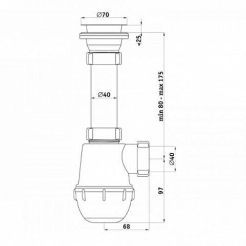А0100/B0100 Сифон 1 1/2" 40