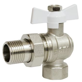  Кран шаровой STI накидная гайка бабочка угловой 15 