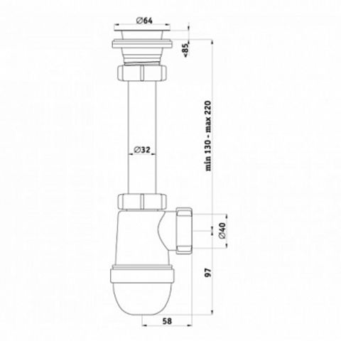 С1000/S1000 Сифон А 1 1/4"40