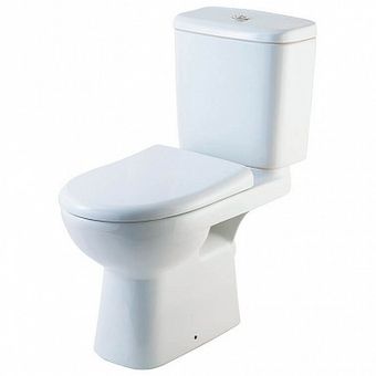  Унитаз-компакт Rosa Элеганс белый (арматура и сиденье, горизонт. выпуск) 