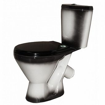  Унитаз-компакт Rosa Элегант черный (арматура и сиденье, косой выпуск) 