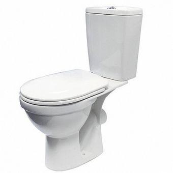  Унитаз-компакт Rosa Рио белый (арматура и сиденье, горизонт. выпуск) 