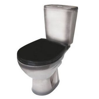  Унитаз-компакт Rosa Соло черный (арматура и сиденье, горизонт. выпуск) 