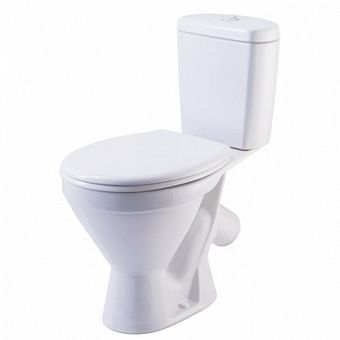  Унитаз-компакт Rosa Стандарт белый (арматура и сиденье, косой выпуск) 